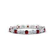 thin-marquise-and-round-eternity-wedding-band-with-ruby-in-white-gold-FDEWB9403GRUDR-NL-WG
